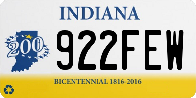IN license plate 922FEW
