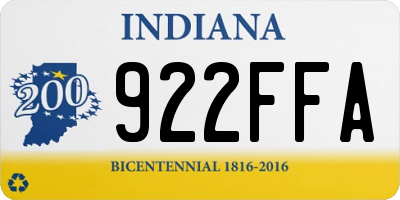 IN license plate 922FFA