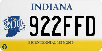 IN license plate 922FFD