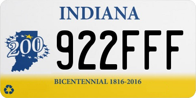 IN license plate 922FFF