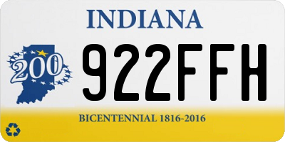 IN license plate 922FFH