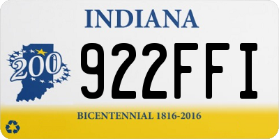 IN license plate 922FFI
