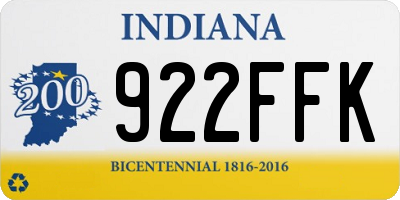 IN license plate 922FFK