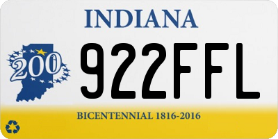 IN license plate 922FFL