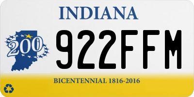 IN license plate 922FFM