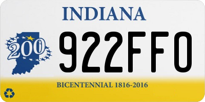 IN license plate 922FFO