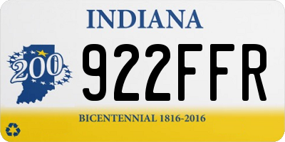 IN license plate 922FFR