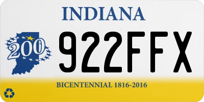 IN license plate 922FFX