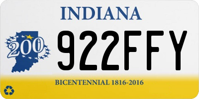IN license plate 922FFY