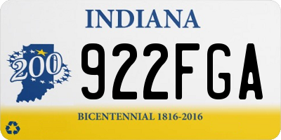 IN license plate 922FGA
