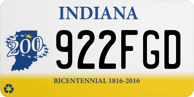 IN license plate 922FGD