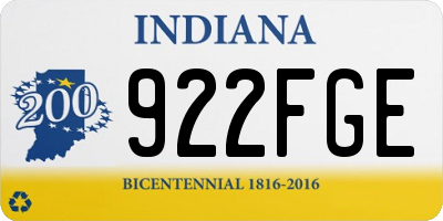 IN license plate 922FGE