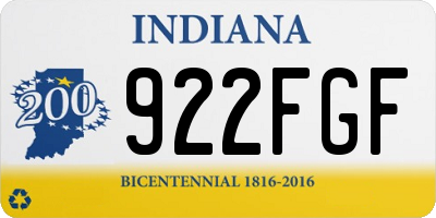 IN license plate 922FGF