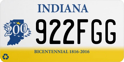IN license plate 922FGG