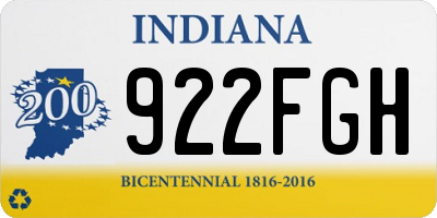 IN license plate 922FGH