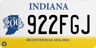 IN license plate 922FGJ