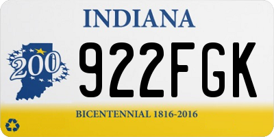 IN license plate 922FGK