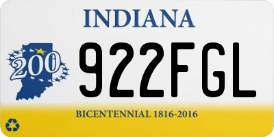 IN license plate 922FGL