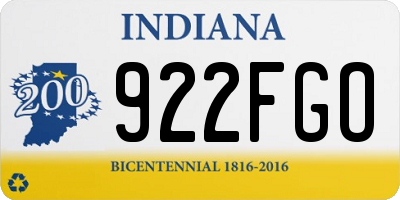 IN license plate 922FGO