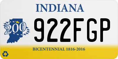IN license plate 922FGP