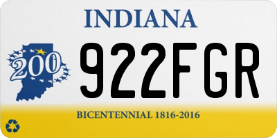 IN license plate 922FGR
