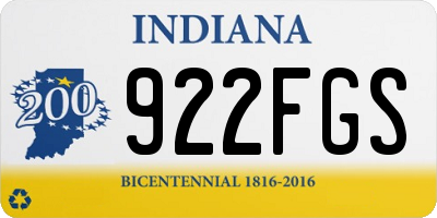 IN license plate 922FGS