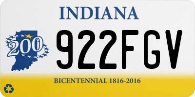 IN license plate 922FGV