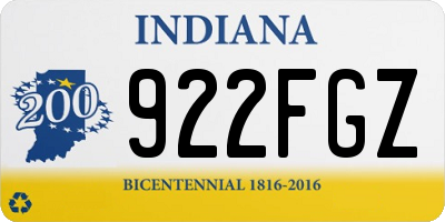 IN license plate 922FGZ