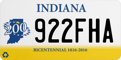 IN license plate 922FHA