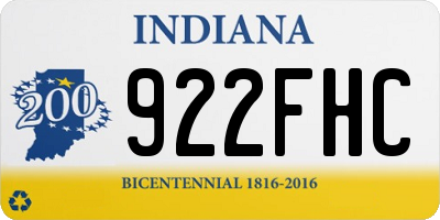 IN license plate 922FHC