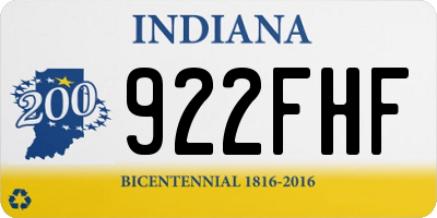 IN license plate 922FHF