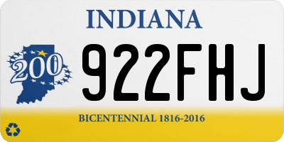 IN license plate 922FHJ