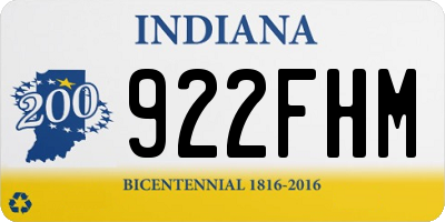 IN license plate 922FHM