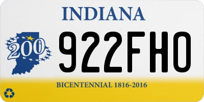IN license plate 922FHO