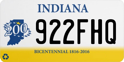 IN license plate 922FHQ