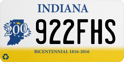IN license plate 922FHS
