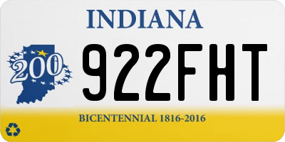 IN license plate 922FHT