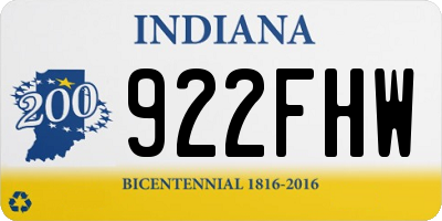 IN license plate 922FHW