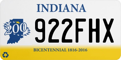 IN license plate 922FHX