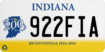 IN license plate 922FIA