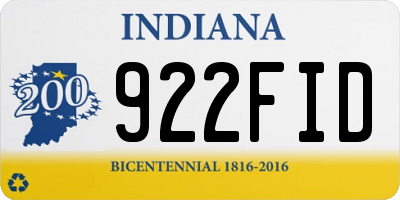 IN license plate 922FID