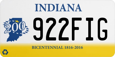 IN license plate 922FIG