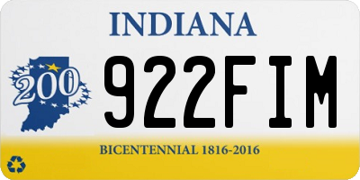 IN license plate 922FIM