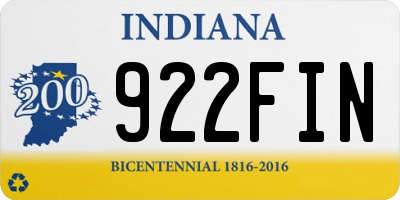 IN license plate 922FIN