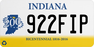 IN license plate 922FIP