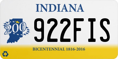 IN license plate 922FIS