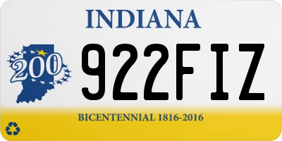 IN license plate 922FIZ
