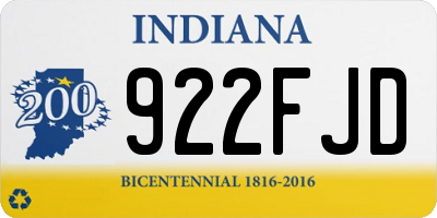 IN license plate 922FJD
