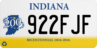 IN license plate 922FJF