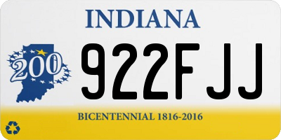 IN license plate 922FJJ